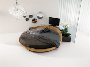 Leather Round Beds by Prealpi 2 300x224 Yuvarlak yatak tasarımları ile yatak odası dekorasyonu