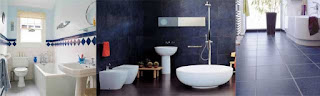modern decors com Mavi renk banyo dekorasyonu