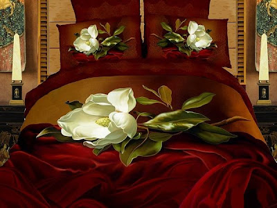 bordo+%C3%A7i%C3%A7ek+desenli+dekoratif+yatak+%C3%B6rt%C3%BCs%C3%BC+%C3%B6rne%C4%9Fi Yatak Odası Nevresim ve Yatak Odaları